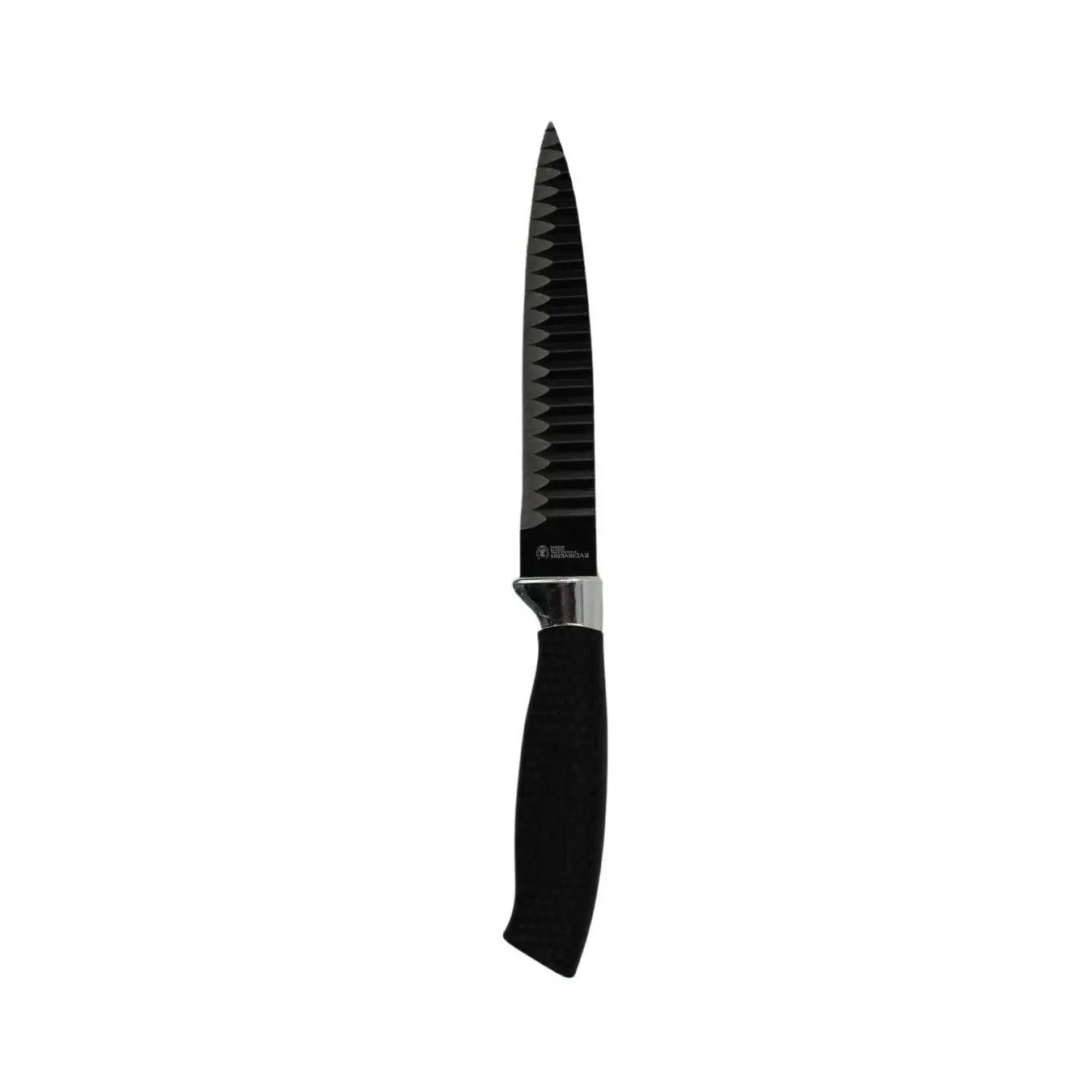 Jogo de Facas 6 Peças Aço Inox Knife Set Preto