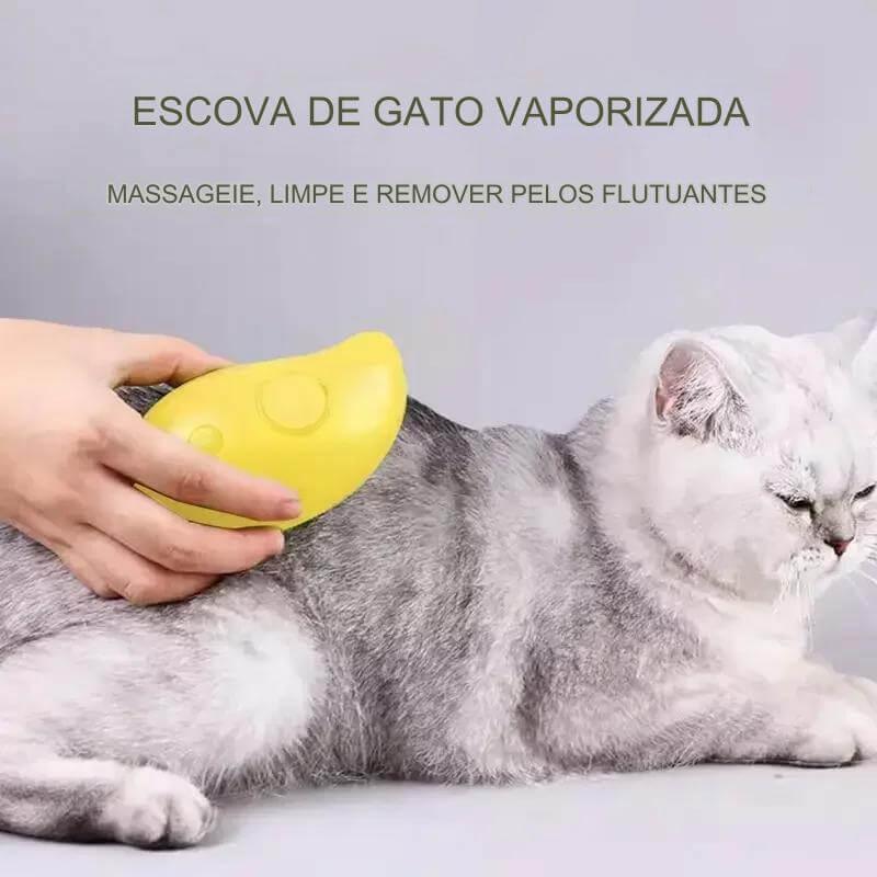 Kit de Cuidado para Gatos: Escova a Vapor e Spray