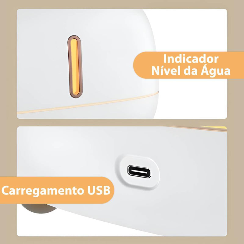 Aromatizante Difusor Umidificador Led Efeito Chama USB