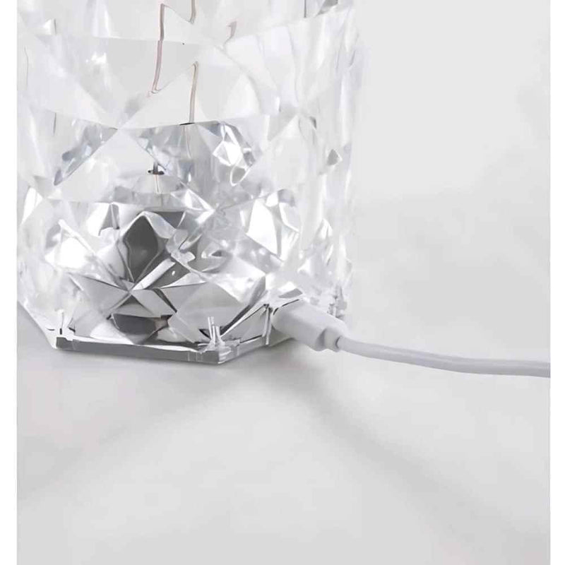 Luminária De Mesa Cristal Diamante