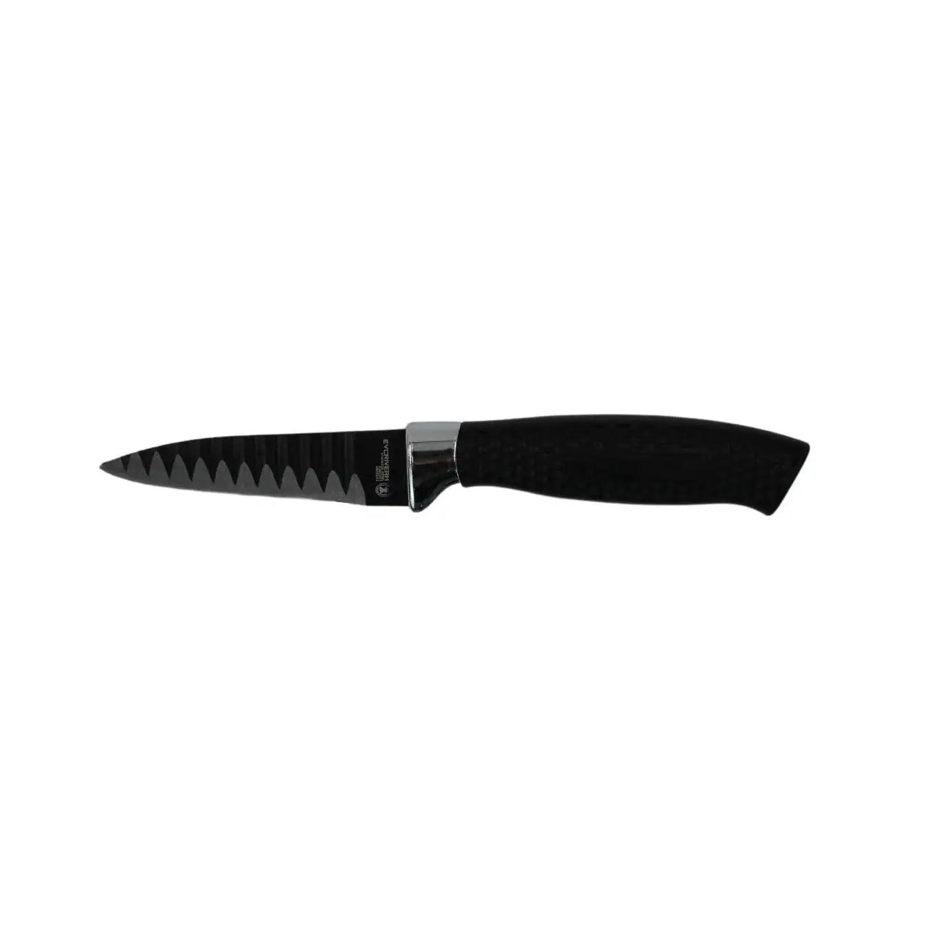 Jogo de Facas 6 Peças Aço Inox Knife Set Preto