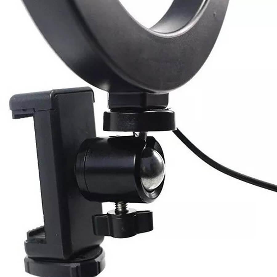 Luz Ring Light 16cm Tripé De Mesa Com Suporte Celular Gravar Vídeo