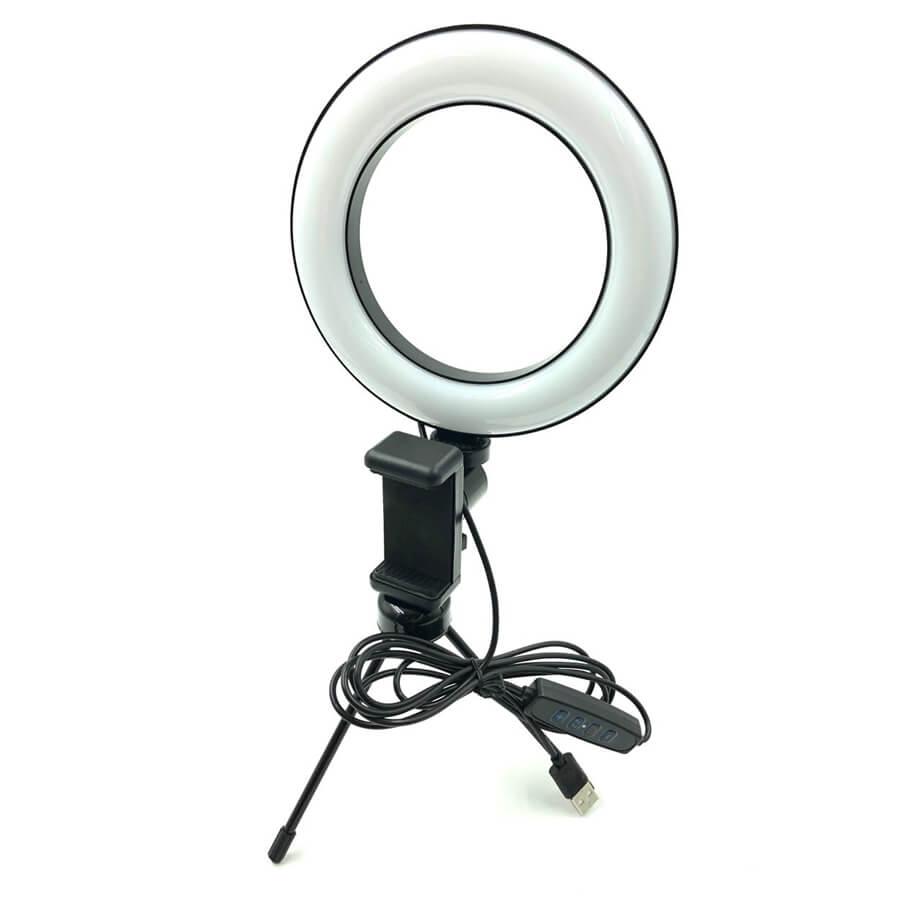 Luz Ring Light 16cm Tripé De Mesa Com Suporte Celular Gravar Vídeo