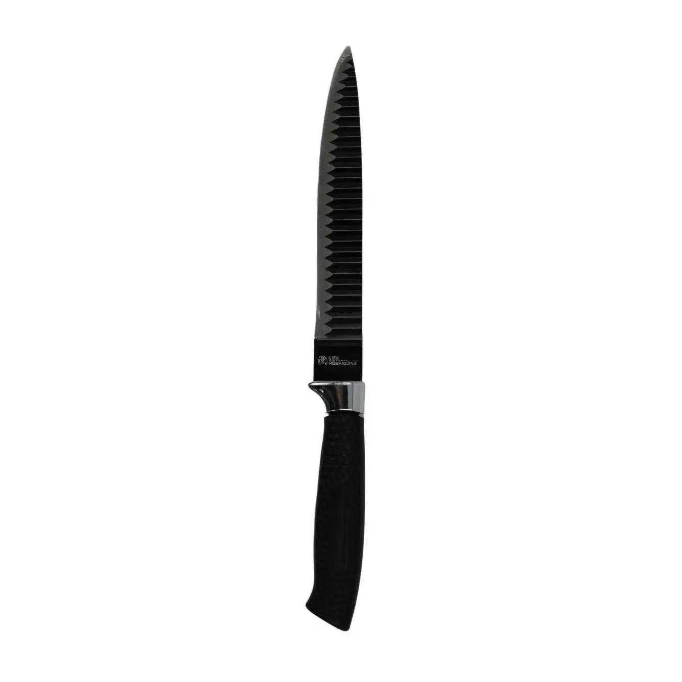 Jogo de Facas 6 Peças Aço Inox Knife Set Preto