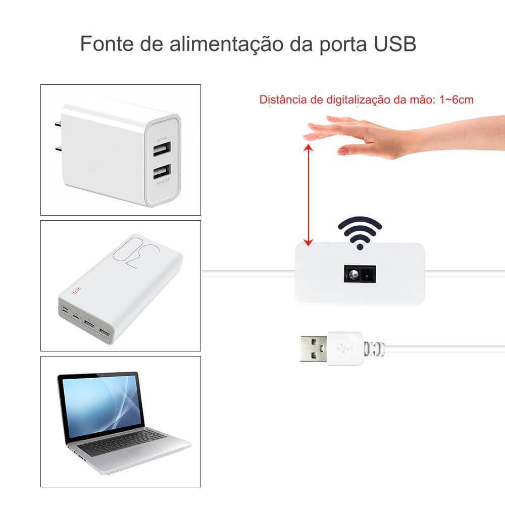 Luz de LED com Sensor de Mão para TV e Cozinha